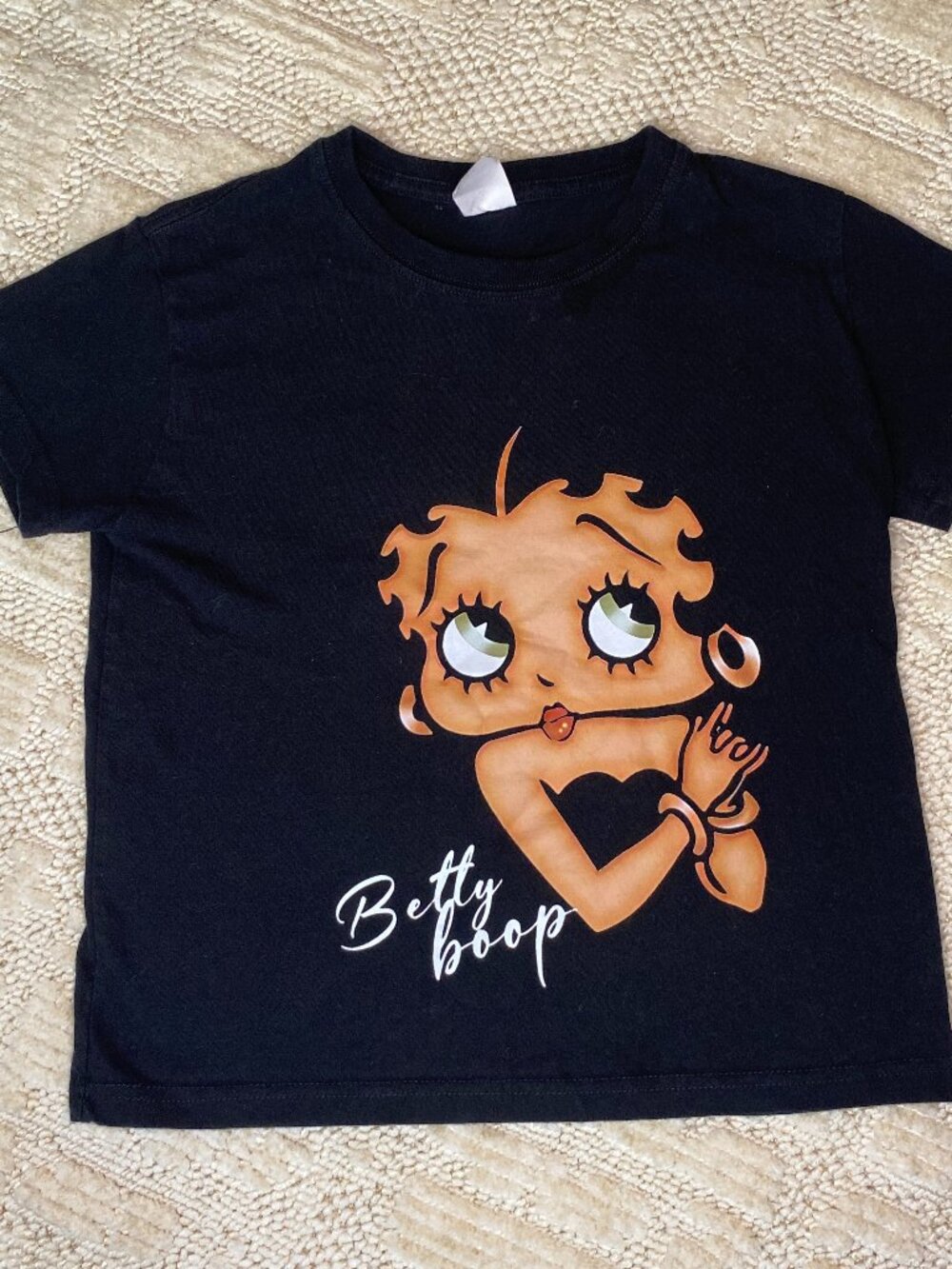 Betty Boop Graphic Baby Tee – Black | Size Small | 100% Cotton